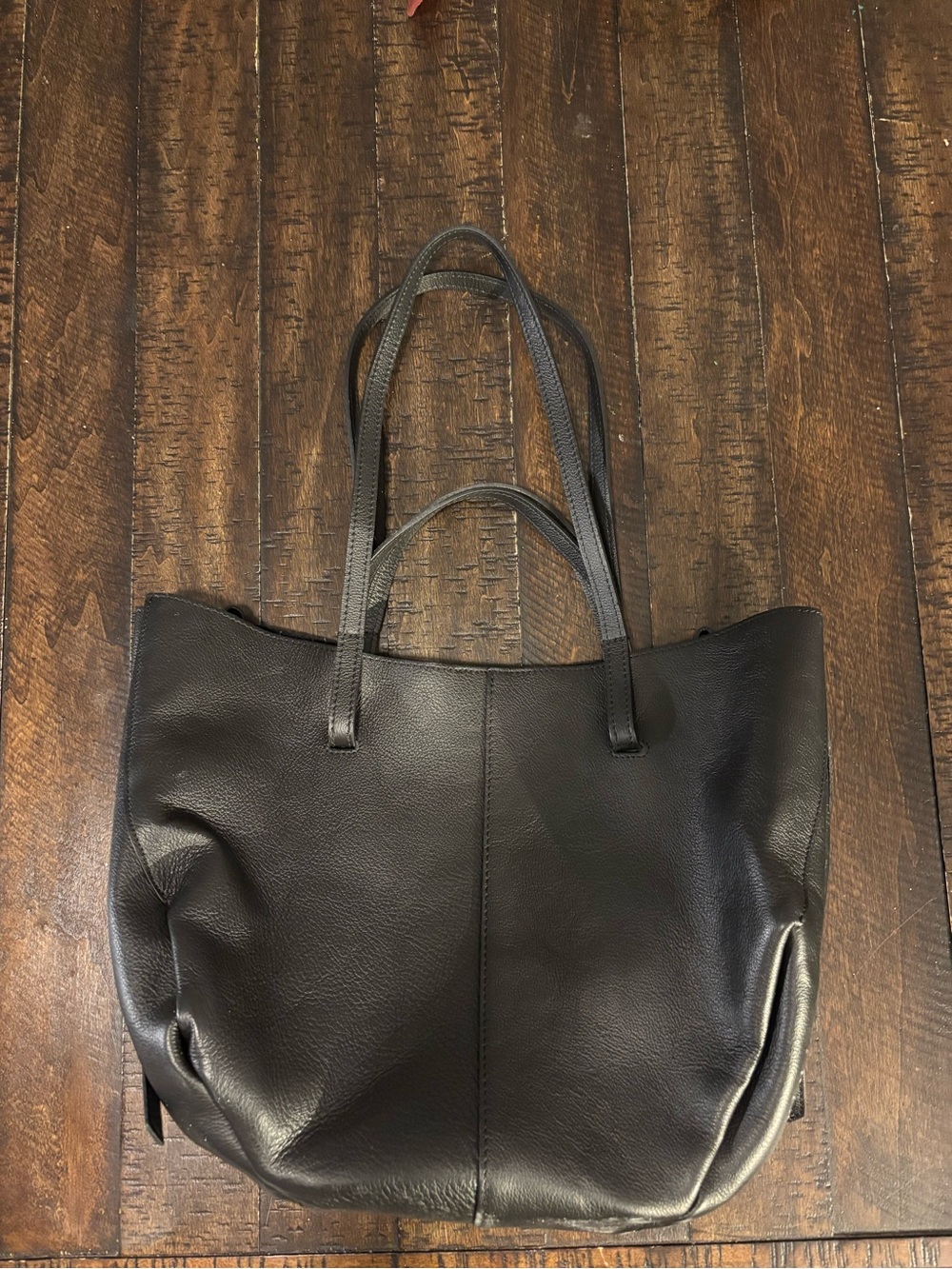 Black Leather Tote Bag Made in Italy - Picture 11 of 16